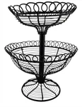Two (2) Tiered Metal Baskets Kitchen Organizer Dark Brown Fruit Veggies 12"H. Fixed Price $20.56.