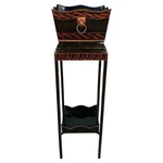 Maitland Smith Regency Style Black & Gold Tole Metal Planter Or Stand. Fixed Price $1250.00.