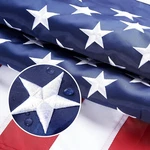 American Flag Embroidered 10X15 Ft Outdoor Heavy Duty Sewn Stripes Stars Yard. Fixed Price $66.75.