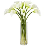Nearly Natural Mini Calla Lily Silk Flower Arrangement 20" Tall Vase. Fixed Price $73.67.