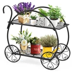 Costway Metal Flower Cart Pot Rack Plant Display Stand Holder Decor Heavy Duty. Fixed Price $59.99.