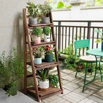 4 Tier Vintage Foldable Wooden Ladder Shelf Flower Plant Book Display Shelves. Fixed Price $44.90.