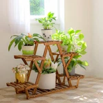 37X23" Pine Wood Plant Stand Flower Pot Display Rack Holder Balcony Deck Garden. Fixed Price $31.91.