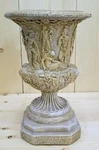 15" Urn Vase Planter Home Decor Greek Roman Nude Figures. Fixed Price $159.99.