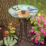 Solar Glass Bird Bath W/stand Garden Yard Home Decor Water Fountain Display. Fixed Price $87.79.