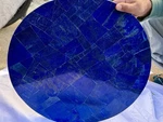Blue Marble Round Coffee Center Table Top Lapis Lazuli. Fixed Price $600.00.