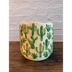 Green Embossed Cactus Ceramic Planter Pot Desert Succulent Decor With Drainage. Fixed Price $18.99.