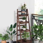 4 Tier Vintage Foldable Wooden Ladder Shelf Flower Plant Book Display Shelves. Fixed Price $49.99.
