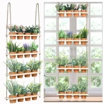 4 Tiered Window Shelves Hanging Herb Planter Indoor Display With 16 Pcs.... Fixed Price $54.37.