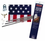 Valley Forge Poly/cotton 3 Ft X 5 American Flag Kit With Bracket & Steel Pole. Fixed Price $21.25.