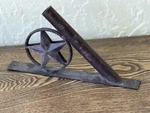 Flag Pole Holder - Texas Rustic Iron Star Bracket Mount Outdoor Wall Cor. Fixed Price $21.00.