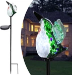 Decorative Solar Lights Outdoor Hummingbird Stake Hand Blown Glass. Fixed Price $39.66.