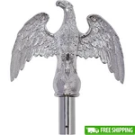 Majestic Eagle Head Flagpole Topper Durable Zinc Alloy Finial Home Office Decor. Fixed Price $65.34.