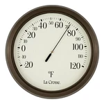 104-108 La Crosse 8" Round Indoor/outdoor Dial Thermometer. Fixed Price $12.95.