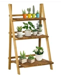 3-TIER Folding Plant Stand, 24" X 15" Wooden Indoor Shelf Display. Fixed Price $79.99.