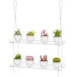 Otniap 2-TIER Clear 16" Hanging Window Plant Shelves Indoor Wall Mount. Fixed Price $32.98.