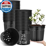 Ziliny 25 Pcs Gallon Nursery Pots Bulk Plastic Planter Flexible Flower. Fixed Price $49.94.