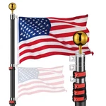 Yescom Ez Go 25FT Telescopic Flagpole With Rotating Lock Outside Inground Black. Fixed Price $119.90.