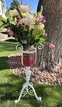 Plant Stand Floral Display Iron Scroll 29 White Vintage Garden Pedestal. Fixed Price $285.00.