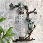 Aluminum Frog Wall Mounted Thermometer Outdoor Garden Decor Weather Gauge. Fixed Price $159.00.