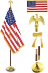 8FT Indoor American Flag Real Oak Wood Pole Set Stand Base Kit Deluxe School Vfw. Fixed Price $59.99.