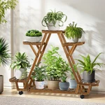 Indoor Outdoor Plant Stand Flower Pot Holder Rack Wood Shelf Wheels Heavy Duty. Fixed Price $37.90.