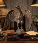 Antique Solid Bronze Federal Eagle Finial Flagpole Topper Original Patina. Fixed Price $199.95.