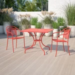 Oia Commercial Grade 35.5" Square Sky Blue Indoor-outdoor Steel Patio Table W.... Fixed Price $153.07.