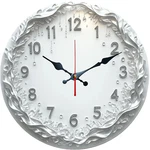 Silver Leaf Pattern Wall Clock Wooden Silent No Battery Holiday Home Decor. Fixed Price $18.79.