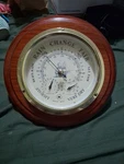 Bey Berk Barometer Thermometer Cherry And Brass, Centigrade / Celsius Excellent. Fixed Price $50.00.