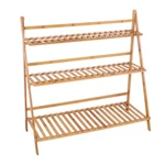 Folding Wood Shelf Plant Stand Multi Tier Flower Storage Rack Indoor Outdoor Usa. Fixed Price $34.91.