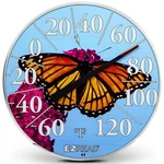 Ezread 12.5" Hanging Dial Thermometer Indoor Outdoor Weather Butterfly Design. Fixed Price $46.05.