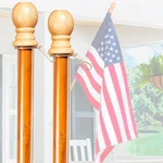 Evergreen Set Of 2 Flag Poles, 56" Solid Wood With One Clip And Anti-w. Fixed Price $53.65.