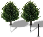 Set Of 2 Artificial Cypress Topiary 16.5" Uv Resistant Indoor Outdoor Plant. Fixed Price $49.99.