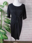 Potter's T-shirt Dress Womens Large Black Lace Up Knee Length Casual. Fixed Price $17.99.