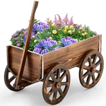 Beeveer Wooden Wagon Flower Planter Cart Garden Wheels For. Fixed Price $111.75.