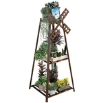 Copree 3-TIER Tower Plant Stand Display Rack With Windmill Top,bamboo Vintage.... Fixed Price $79.86.