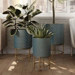 Aspire 8033 Luca Modern Planters Blue & Gold - Set Of. Fixed Price $162.71.