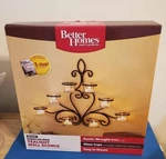Better Homes & Garden Wall Sconce Tea Light Black Iron 8-GLASS Cup Candle Holder. Fixed Price $34.99.