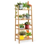 Giantex 4-TIER Ladder Shelf Plant Stand, Bamboo Flower Pots Holder Display. Fixed Price $72.22.