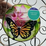 Beautiful Plant STAND-10" DIAMTER-10" Tall- Folds-glass Top-monarch Butterfly. Fixed Price $18.06.