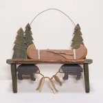 Rustic Cabin Lodge Wood Wall Shelf Canoe Bear Fishing Decor 7" Ohio Wholesale. Fixed Price $14.99.