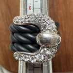 Designer Belle Etoile Sterling Silver 925 Lasso Wide Rubber Buckle Ring Sz 7. Fixed Price $129.90.