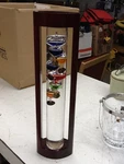 Galileo Thermometer Cherry Finish Wood Frame 14.5 Height 7 Colored Glass. Fixed Price $49.99.