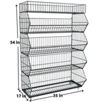 5 Tier Wire Grid Retail Display Shelf Merchandise Rack Stand W/ Wheels. Fixed Price $123.49.