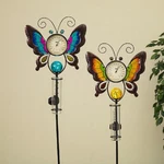 Solar Thermometer Rain Gauge 40"H Metal & Glass Butterfly Stake 2480690. Fixed Price $49.95.