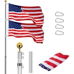 20FT Telescoping Aluminum Outdoor W/ 3X5 Polyester &ball. Fixed Price $49.97.