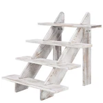 Mygift 4-TIER Whitewashed Wood Stair Step Shelf, 20" Tabletop Display Riser. Fixed Price $81.99.