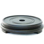 Heavy Black Oriental Rubber Finish Round Wooden Pedestal Stands. Fixed Price $14.49.
