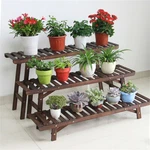 Carbonized 3-TIER Ladder Flower Shelf Solid Wood Plant Stand Rack Indoor Outdoor. Fixed Price $30.96.